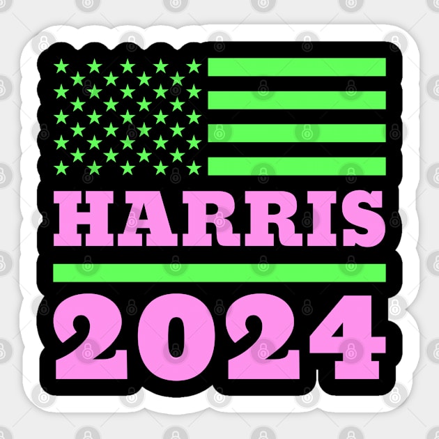 Kamala Harris for President 2024 - Vibrant AKA Colors Sticker by UrbanLifeApparel